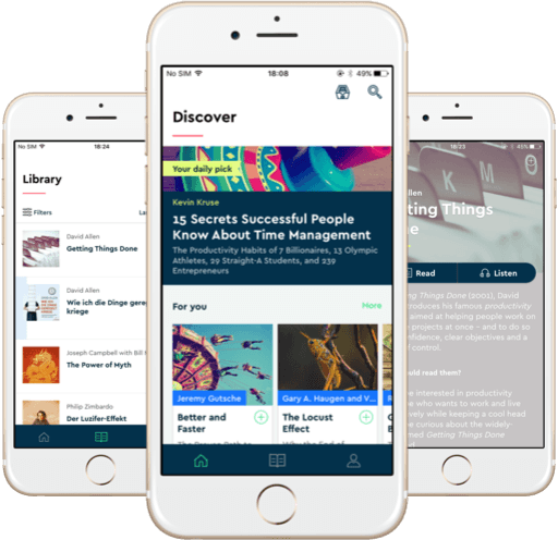 Phone with Blinkist app