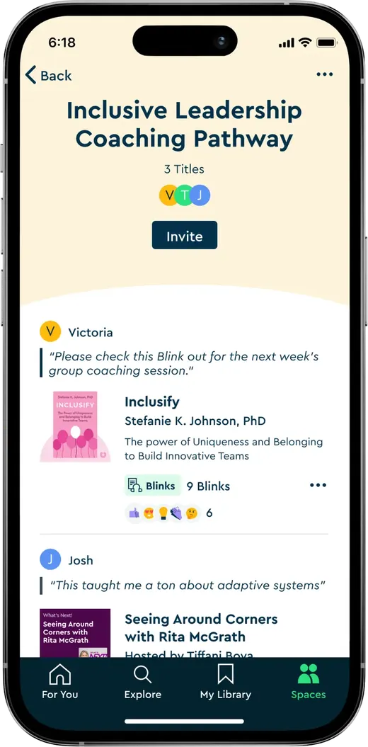 A Coaching Pathway conversation in the Blinkist app at Babbel